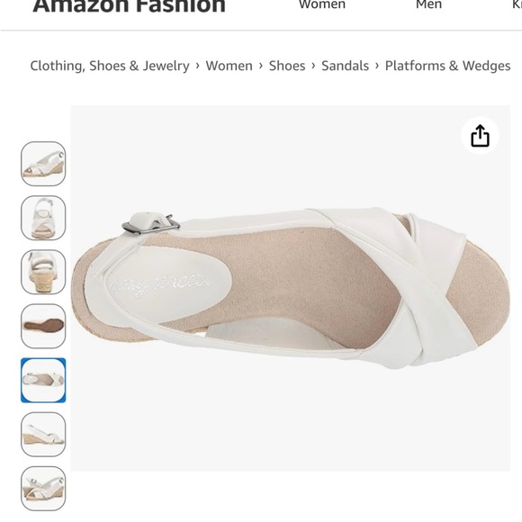 Easy Street White Espadrille Slingback Wedges - Picture 8 of 10